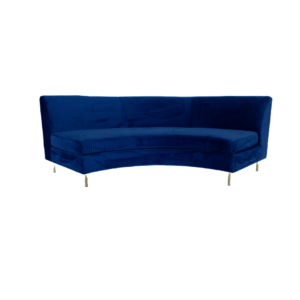 SOFÁ VELUDO AZUL MEIA LUA