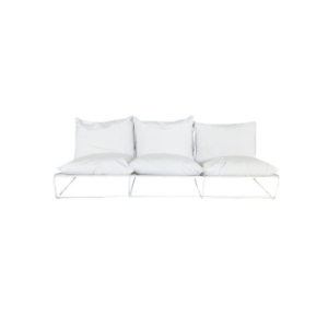 SOFÁ METAL BRANCO 3 LUGARES