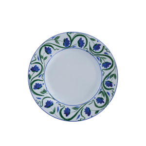 BLUE AND GREEN FLORAL DINNER PLATE