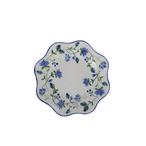 BLUE AND GREEN FLORAL DESSERT PLATE