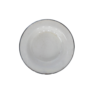 VINTAGE DINNER PLATE WITH BLACK RIM