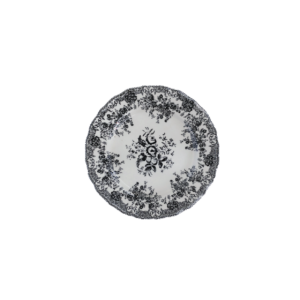 BLACK FLORAL DESSERT PLATE