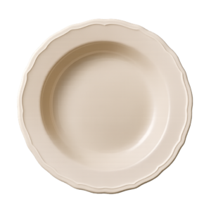 WHITE EMBOSSED SOUP PLATE