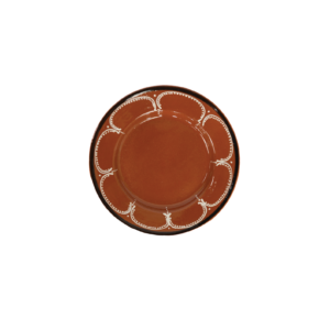 BLACK STRIPES TERRACOTTA DINNER PLATE