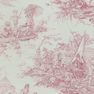 PINK TOILE JOUY TABLECLOTH FOR GARDEN TABLE