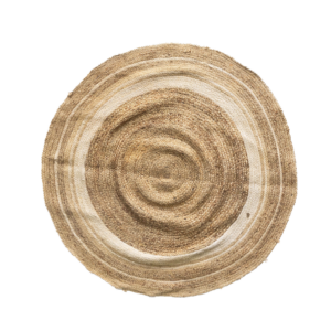 ROUND JUTE CARPET WITH STRIPES
