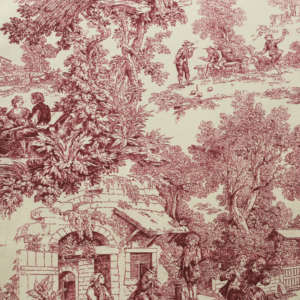 PINK TOILE JOUY WITH BEIGE BACKGROUND RECTANGULAR TABLECLOTH
