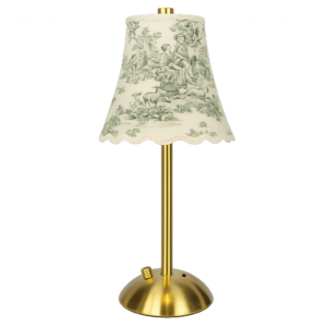 CANDEEIRO A BATERIA COM ABAT JOUR TOILE JOUY VERDE