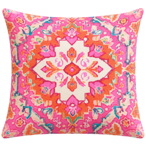 ALMOFADA QUADRADA IKAT PADRÃO ROSA VIVO INDIANOS
