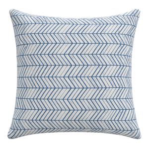 BLUE HERRINGBONE SQUARE CUSHION