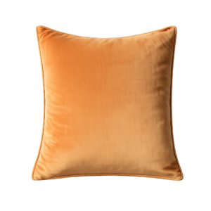 BURNT YELLOW VELVET SQUARE CUSHION