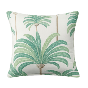 GREEN PALMTREES PATTERN WITH BEGE BACKGROUND SQUARE CUSHION