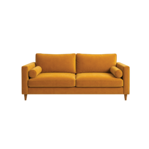 YELLOW VELVET 3-SEATED SOFA
