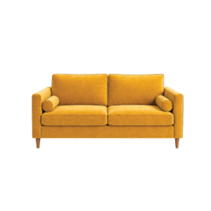 YELLOW VELVET 3-SEATED SOFA