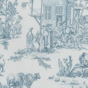 BLUE TOULE JOUY ROUND TABLECLOTH