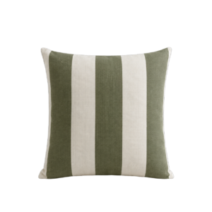 GREEN WIDE-STRIPED SQUARE CUSHION