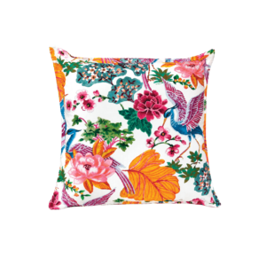 FLOWERS AND BIRDS PATTERN SQUARE CUSHION